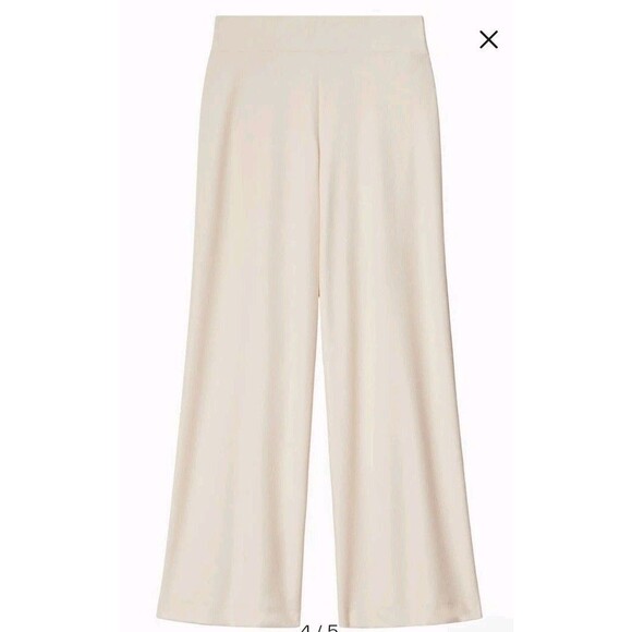 NWT Rhone Ripple Sweatpant Wide Leg Ribbed Cream Women's Large Athleisure Lounge - Picture 12 of 12